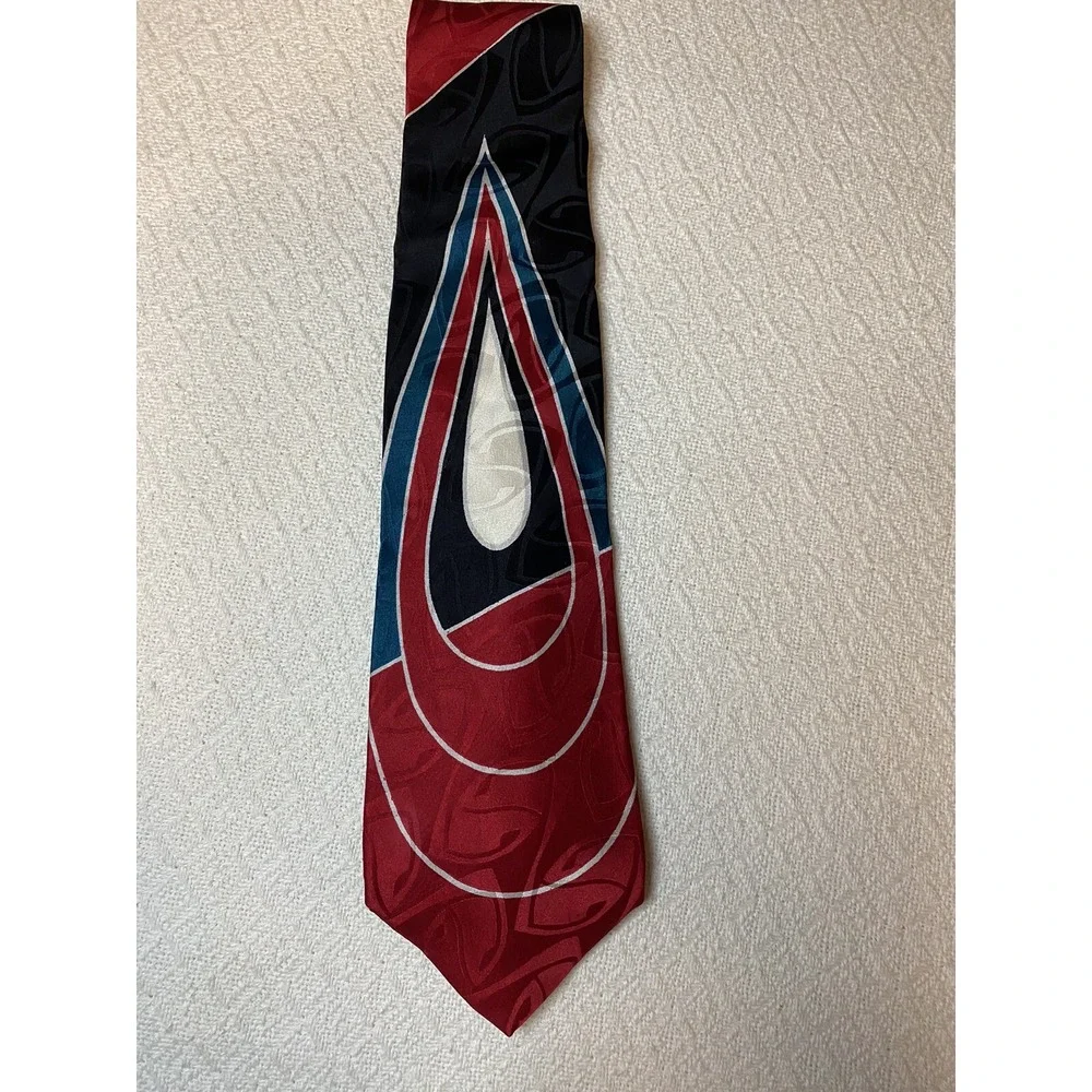 Luomo Silk 100% Necktie Made in Italy Retro Style Multi-Color Perfect Holidays